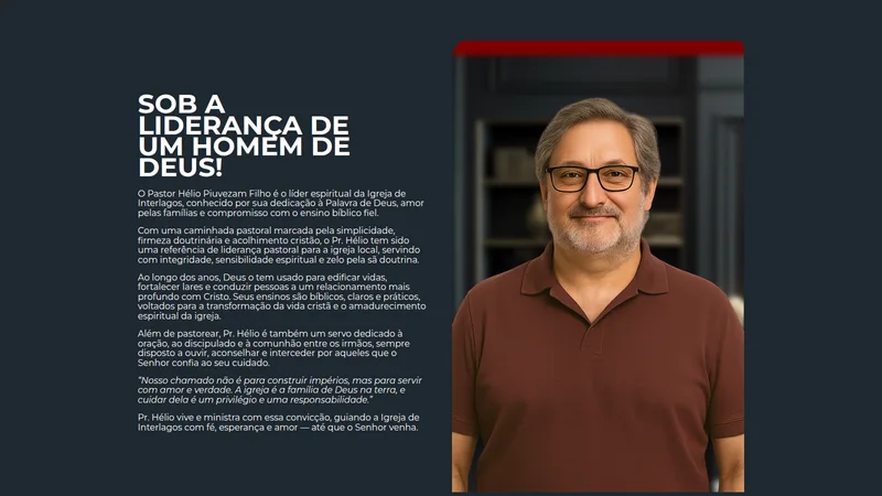 Site da Igreja de Interlagos criado pela Izynet