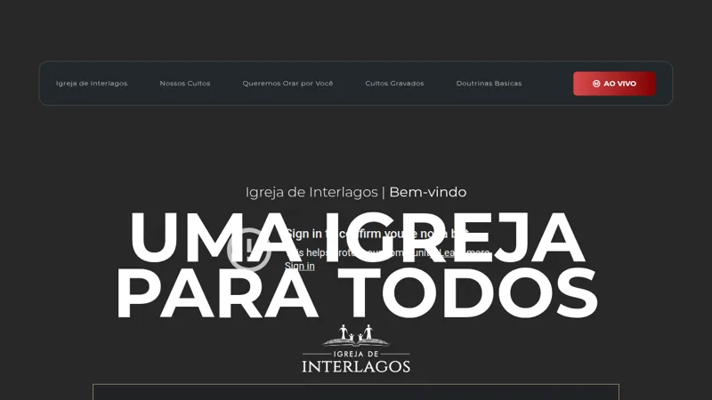 Site da Igreja de Interlagos criado pela Izynet