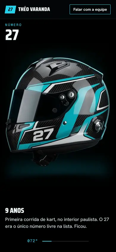 Celular: o capacete 27 girando, com o número em destaque.